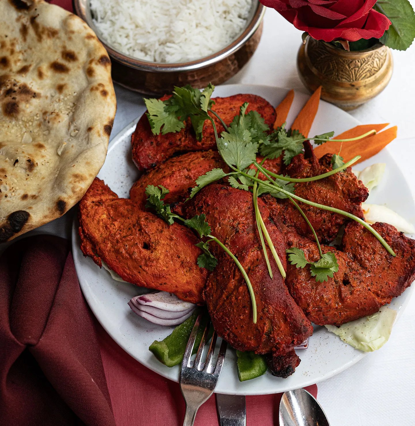 Tandoori chicken plate